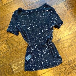 Sheer mesh star print tshirt